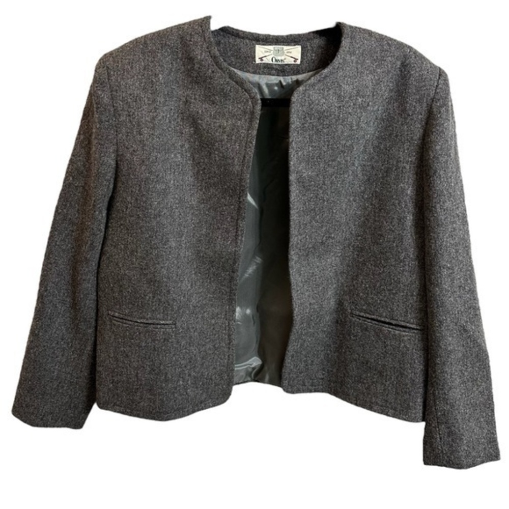 Orvis Open Front Tweed 100% Wool Blazer Women’s Size 12 - Picture 1 of 6